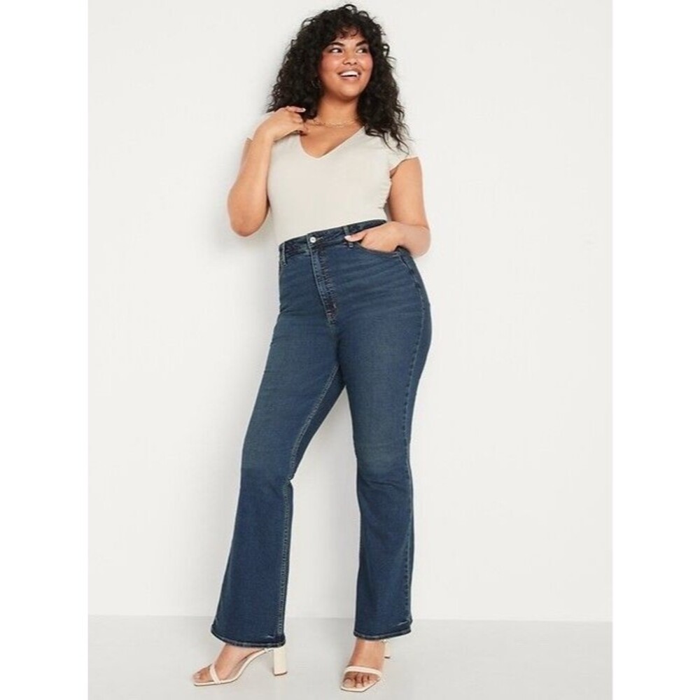 Old Navy Higher High-Rise Flare Jeans Dark Wash Plus Size 18 NWT!!